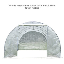 Film de remplacement complet pour serre tunnel maraîchère 3x8m BIANCA couverture PE armé - Green Protect