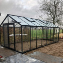 Serre de jardin R308H 18,15m² en aluminium noir et verre trempé BLACKLINE – ACD