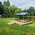 Serre de jardin R306XH 13,62m² en aluminium noir et verre trempé BLACKLINE – ACD