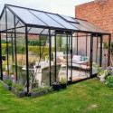 Serre de jardin R306XH 13,62m² en aluminium noir et verre trempé BLACKLINE – ACD