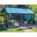 Serre de jardin R306XH 13,62m² en aluminium noir et verre trempé BLACKLINE – ACD