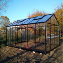 Serre de jardin R306XH 13,62m² en aluminium noir et verre trempé BLACKLINE – ACD