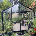 Serre de jardin R308XH 18,15m² en aluminium noir et verre trempé BLACKLINE – ACD