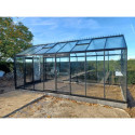 Serre de jardin R308XH 18,15m² en aluminium noir et verre trempé BLACKLINE – ACD