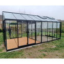 Serre de jardin R308XH 18,15m² en aluminium noir et verre trempé BLACKLINE – ACD