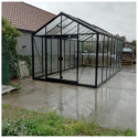 Serre de jardin R308XH 18,15m² en aluminium noir et verre trempé BLACKLINE – ACD
