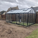 Serre de jardin R308XH 18,15m² en aluminium noir et verre trempé BLACKLINE – ACD