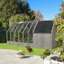 Abri de stockage 4,32m² pour serre de jardin Emilia en bois traité - Palmako