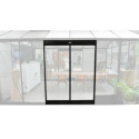 Double porte coulissante latérale avec cadre en aluminium laqué pour serre de jardin - ACD