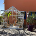 Serre Laurus Uranus 4,90m² en aluminium naturel et verre trempé 3mm + embase incluse - Natura Lams