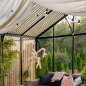 Rideau de toit beige - double face - 1 rangée pour les serres de jardin BloomCabin