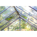 Serre de jardin en aluminium laqué gris et verre trempé 5,77m² + embase