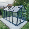 Serre de jardin laquée gris et verre trempé 5,77m² + embase