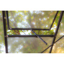 Serre de jardin en aluminium laqué gris et verre trempé 8,88m² + embase