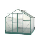 Serre de jardin 7,08m² polycarbonate 4mm + base + 2 ouvertures de lucarne offertes
