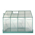 Serre de jardin 7,08m² polycarbonate 4mm + base + 2 ouvertures de lucarne offertes