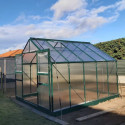 Serre de jardin 7,08m² polycarbonate 4mm + base + 2 ouvertures de lucarne offertes