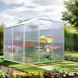 Serre de jardin 2,5m² en aluminium et polycarbonate Habrita