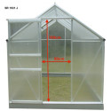 Serre de jardin 6,03m² en aluminium et polycarbonate + base - Habrita