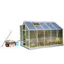Serre de jardin 6,03m² en aluminium et polycarbonate + base - Habrita