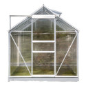 Serre de jardin 6,03m² en aluminium et polycarbonate + base - Habrita