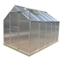 Serre de jardin 6,03m² en aluminium et polycarbonate + base - Habrita