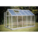 Serre de jardin 6,03m² en aluminium et polycarbonate + base - Habrita