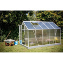 Serre de jardin 6,03m² en aluminium et polycarbonate + base - Habrita