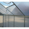 Serre de jardin 6,03m² en aluminium et polycarbonate + base - Habrita