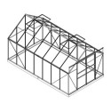 Serre de jardin 10,37m² verte en polycarbonate 6mm + base - Habrita