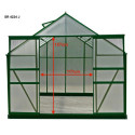 Serre de jardin 10,37m² verte en polycarbonate 6mm + base - Habrita
