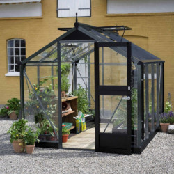 Serre de jardin 5m² anthracite en verre trempé Compact New - Juliana