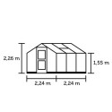 Serre de jardin 5m² anthracite en verre trempé Compact New - Juliana