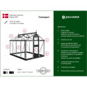 Serre de jardin 5m² anthracite en verre trempé Compact New - Juliana