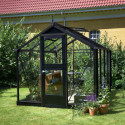 Serre de jardin 6,6m² anthracite en verre trempé Compact - Juliana