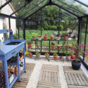 Serre de jardin 8,2m² anthracite en verre trempé Compact New - Juliana