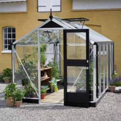Serre de jardin 8,2m² en verre trempé Compact Nye - Juliana