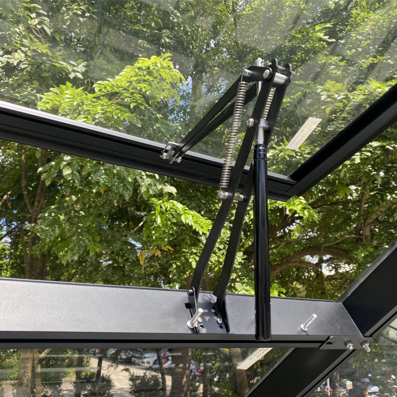 Compas pour ouverture automatique de lucarne de serre de jardin