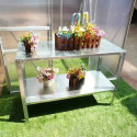 Table de préparation 2 niveaux pour serre de jardin