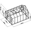 Serre de jardin 9,13m² verte en polycarbonate 4mm + embase Green Protect