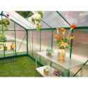 Serre de jardin 9,13m² verte en polycarbonate 4mm + embase Green Protect