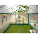 Serre de jardin 9,13m² verte en polycarbonate 4mm + embase Green Protect