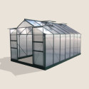 Serre de jardin 13,2m² verte polycarbonate 4mm + embase Green Protect