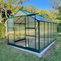 Serre de jardin 13,2m² verte polycarbonate 4mm + embase Green Protect