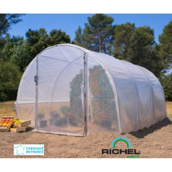 Serre tunnel pieds droits 13,5m² - 3x4,5m - porte pivotante - RICHEL
