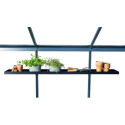 Etagère en aluminium laqué noir 15x141cm pour serre de jardin Juliana
