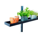 Etagère en aluminium laqué noir 15x141cm pour serre de jardin Juliana