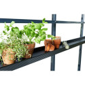 Etagère en aluminium laqué noir 15x213cm pour serre de jardin Juliana