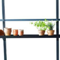 Etagère en aluminium laqué noir 15x213cm pour serre de jardin Juliana