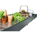 Etagère en aluminium laqué noir 15x213cm pour serre de jardin Juliana